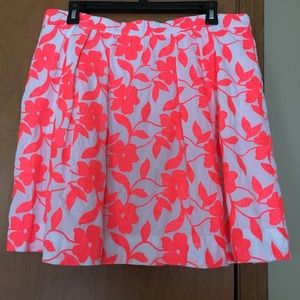 J. Crew Neon Pink Flower Skirt